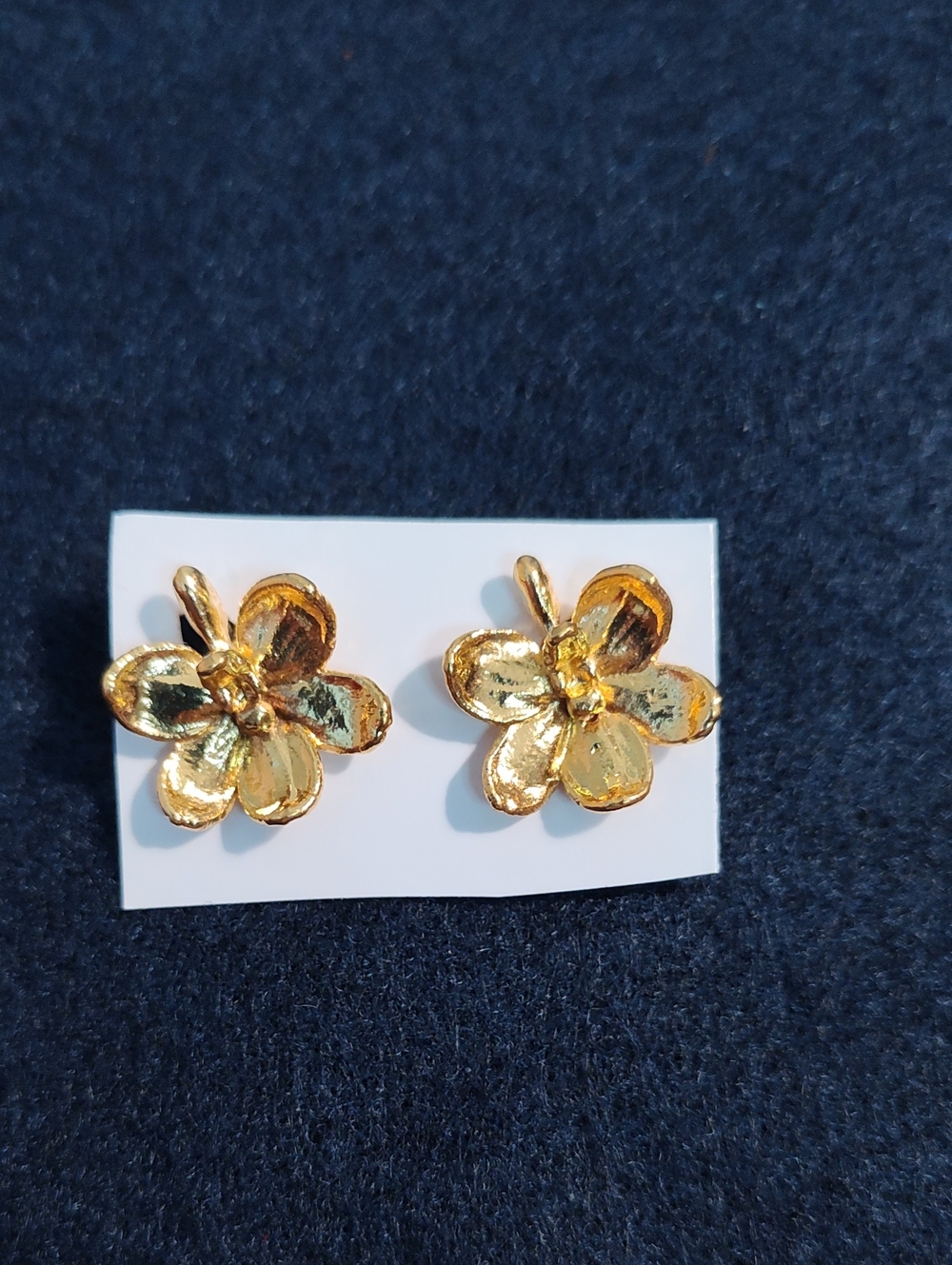 Source Unknown Gold Floral Stud Earrings - Gold